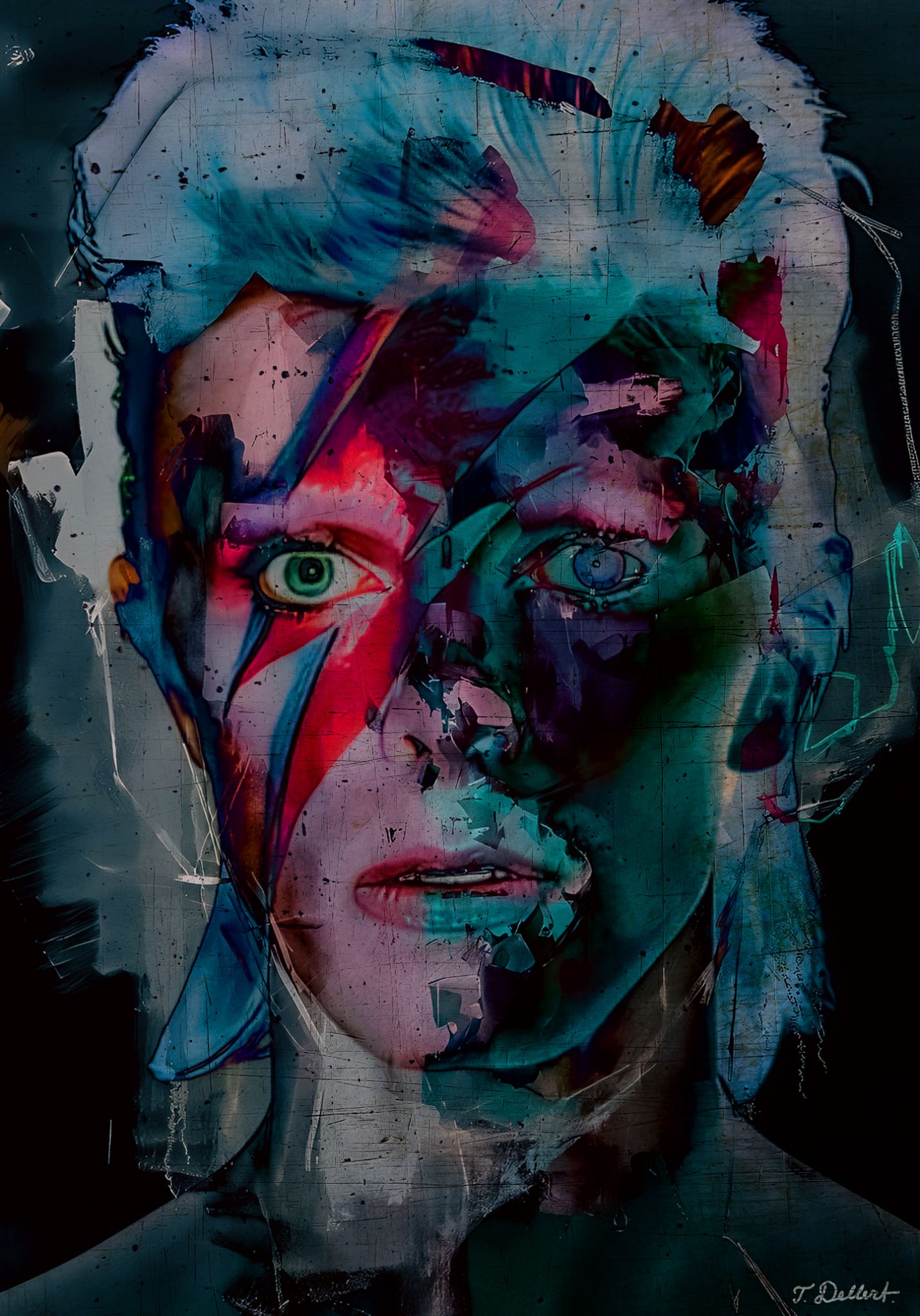 Ziggy Stardust.  blue green version  copy